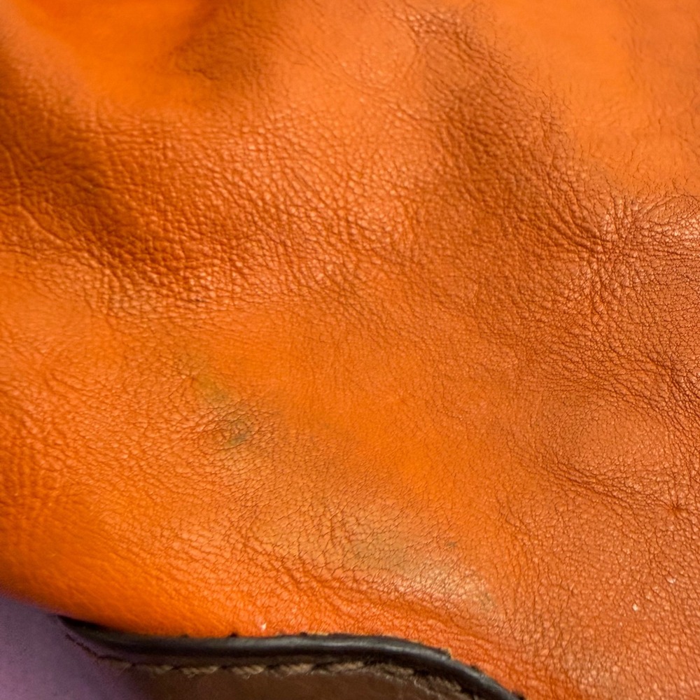 Michael Kors Leather Hobo Bag Large Orange Boho Chic Slouchy Shoulder Bag READ - Picture 11 of 15